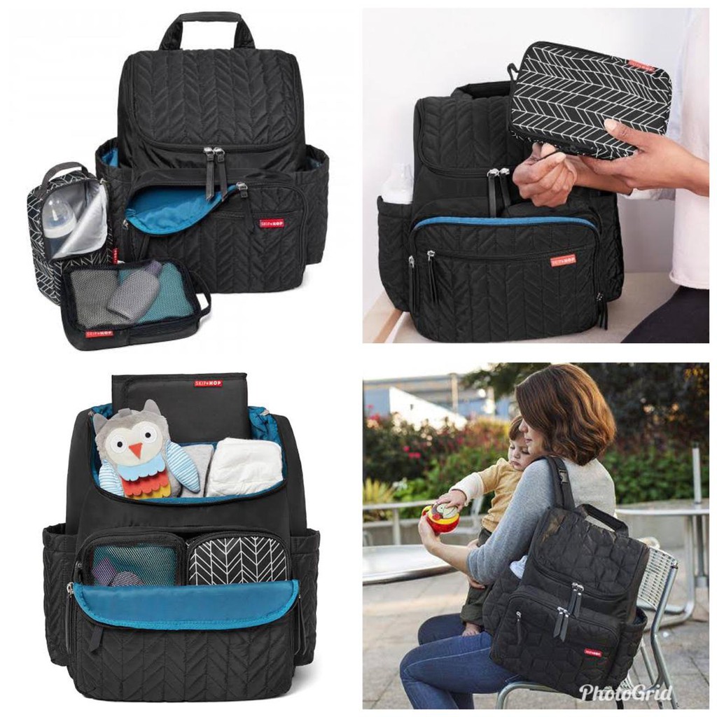 SKIP HOP DIAPER BAG FORMA BACKPACK JET BLACK - 203100