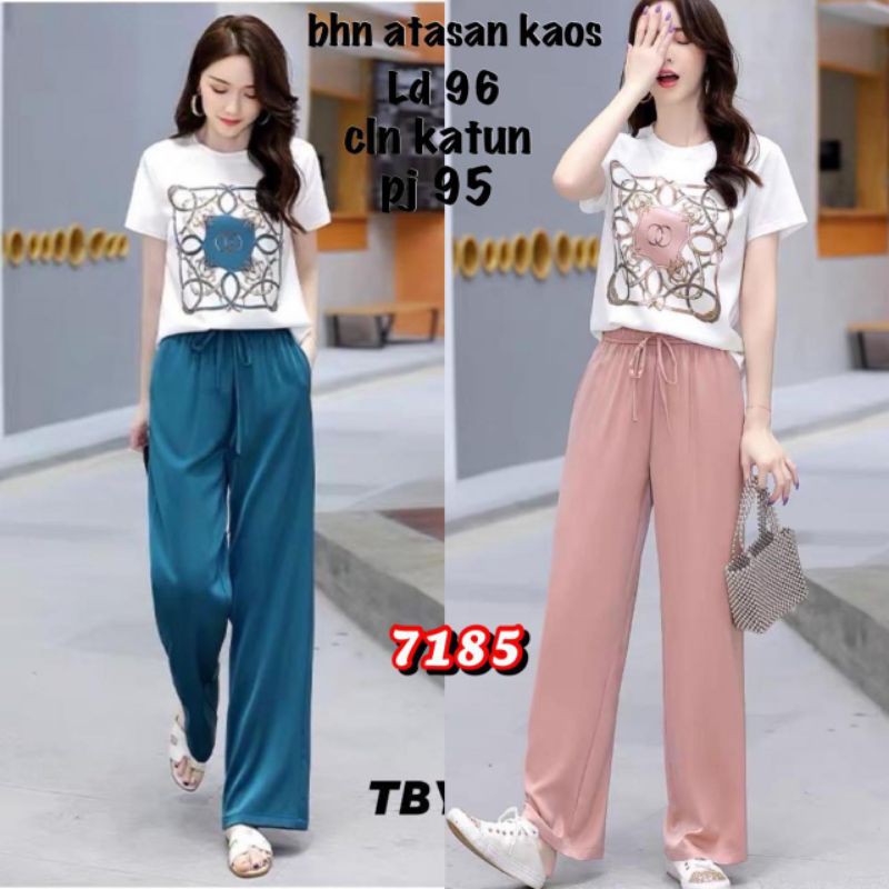 set Gucci rantai 7185 Bhn kaos Kombi katun ld9 + cln pj95