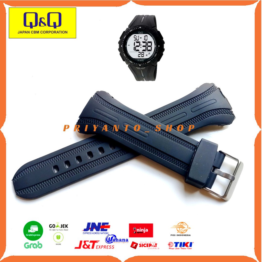 STRAP TALI JAM Q&amp;Q M-102 QnQ M 102 QQ M 102 RUBBER WATCH BEND QNQ M102