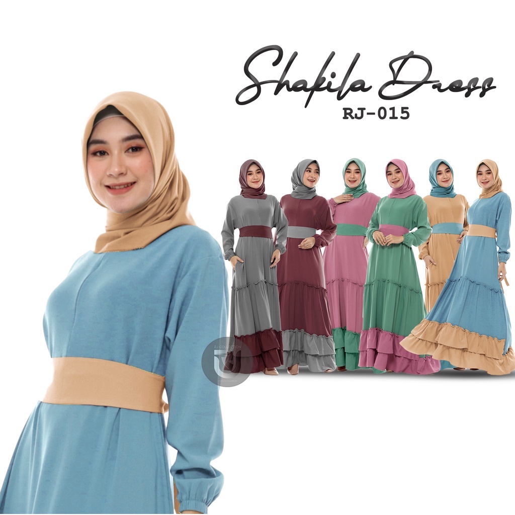 Gamis Shakila Premium Busui Friendly Kode RJ-015 by RJ Collection