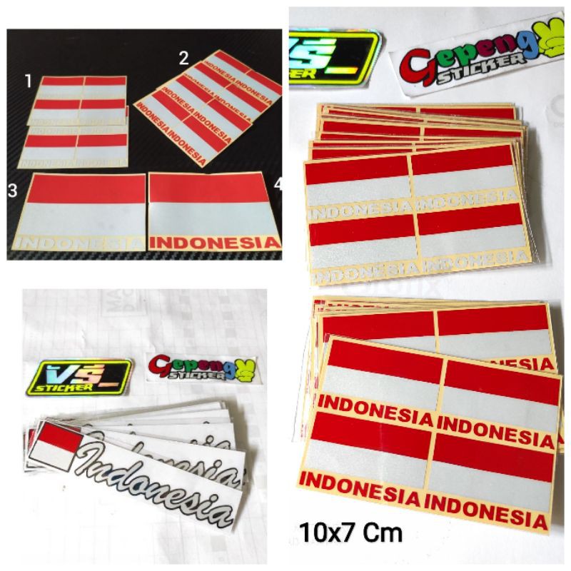 

Sticker cutting bendera merah putih indonesia isi 4 isi 1 murah