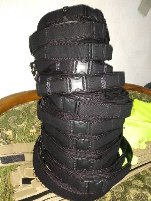 Sabuk ikat pinggang kopel PDL (lebar 6cm)perekat hitam&amp;putih,satpam,damkar,pol PP,security,linmas,brimob,dishub,polisi,