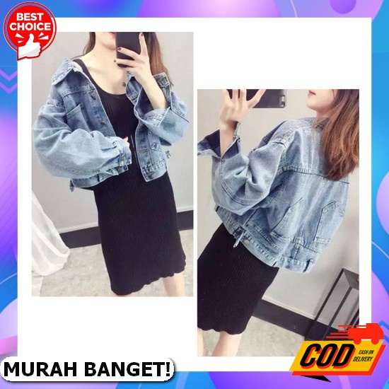 Jaket Jeans Wanita Dewasa Tanggung / Jaket Jeans Wanita Korea Oversize / Jaket Jeans Korean Style Cr