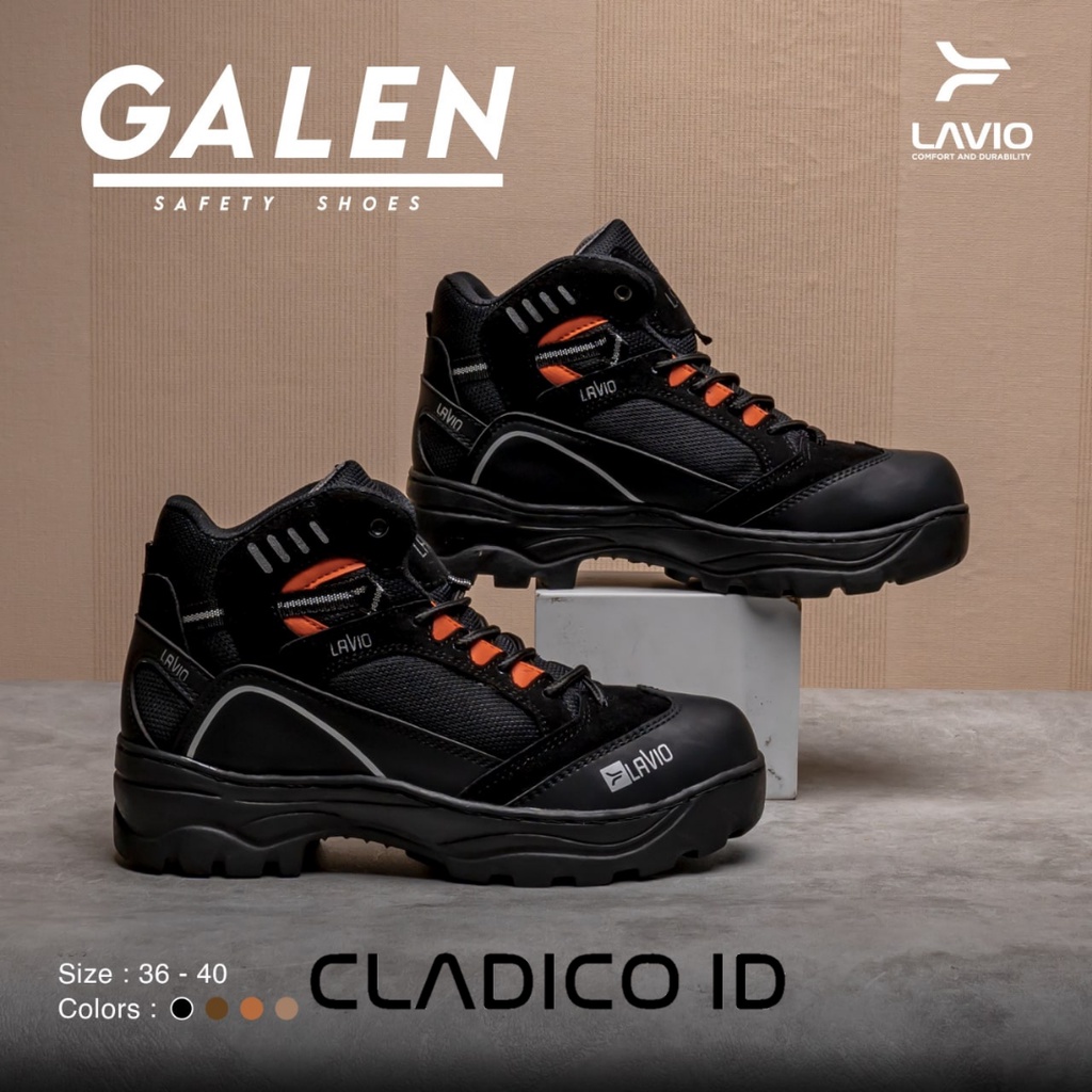 Sepatu Safety Sport Pria Boots Lavio Galen Outdoor Cowok Ujung Besi Sol Karet Anti Slip Cocok Untuk Luar Ruangan Nongkrong Mendaki Haiking