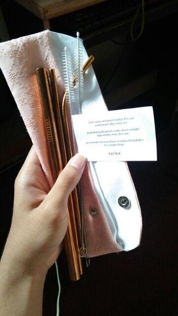 Kaliko Stainless Straw / Sedotan Stainless Steel In Batik Pouch