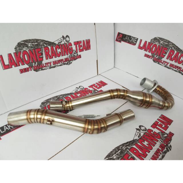 HEADER / LEHERAN FULLSYSTEM HONDA TIGER / MEGAPRO TRAIL STAINLESS BOOM