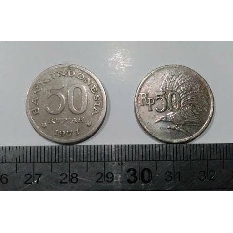Uang Logam Rp50-00 /1971/ Antik/ Bernilai/ Cendrawasih