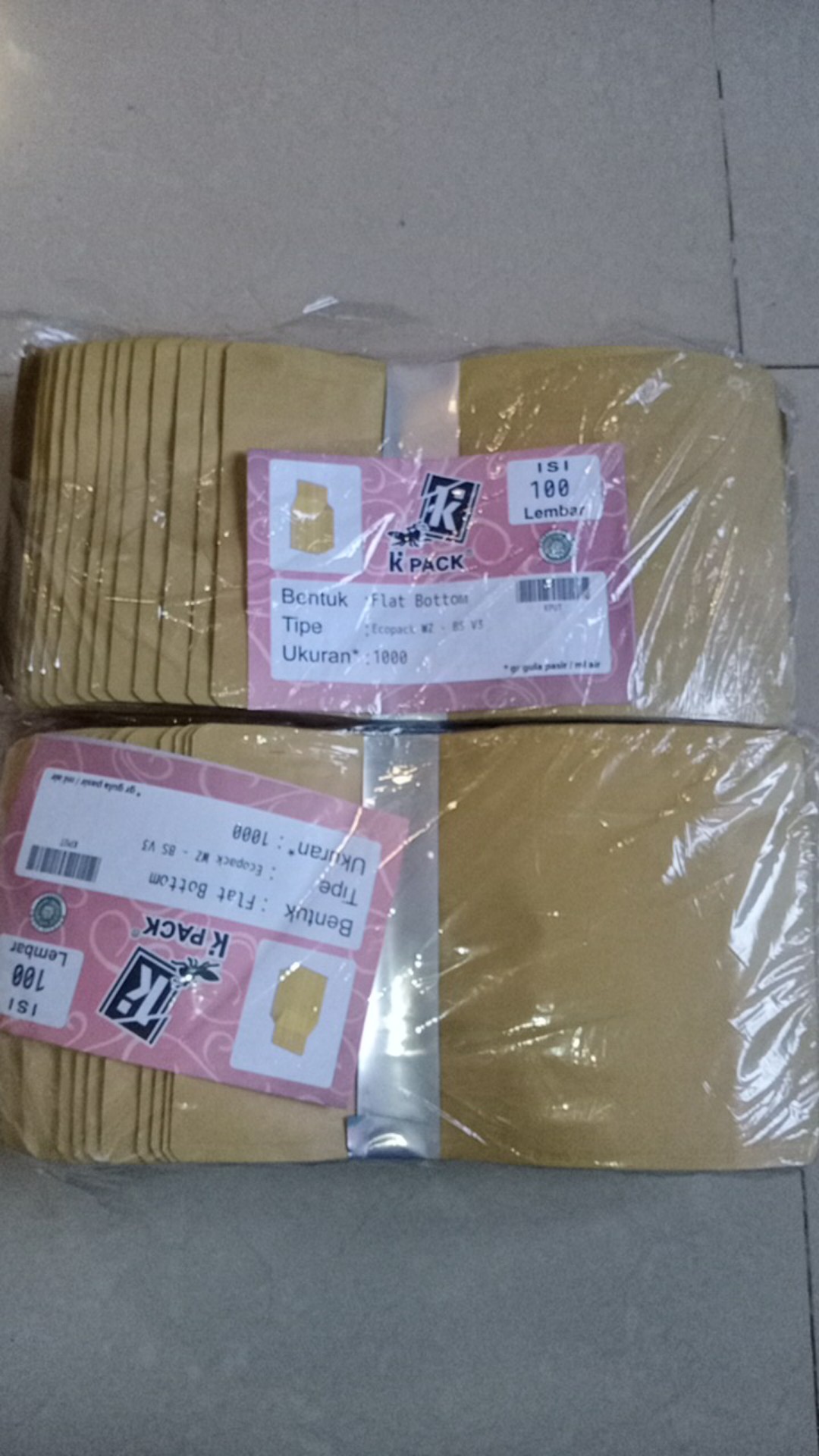 Flat Bottom Ecopack 1 Kg Fb Kpack Kemasan Kopi Paperkraft Kertas Isi 100