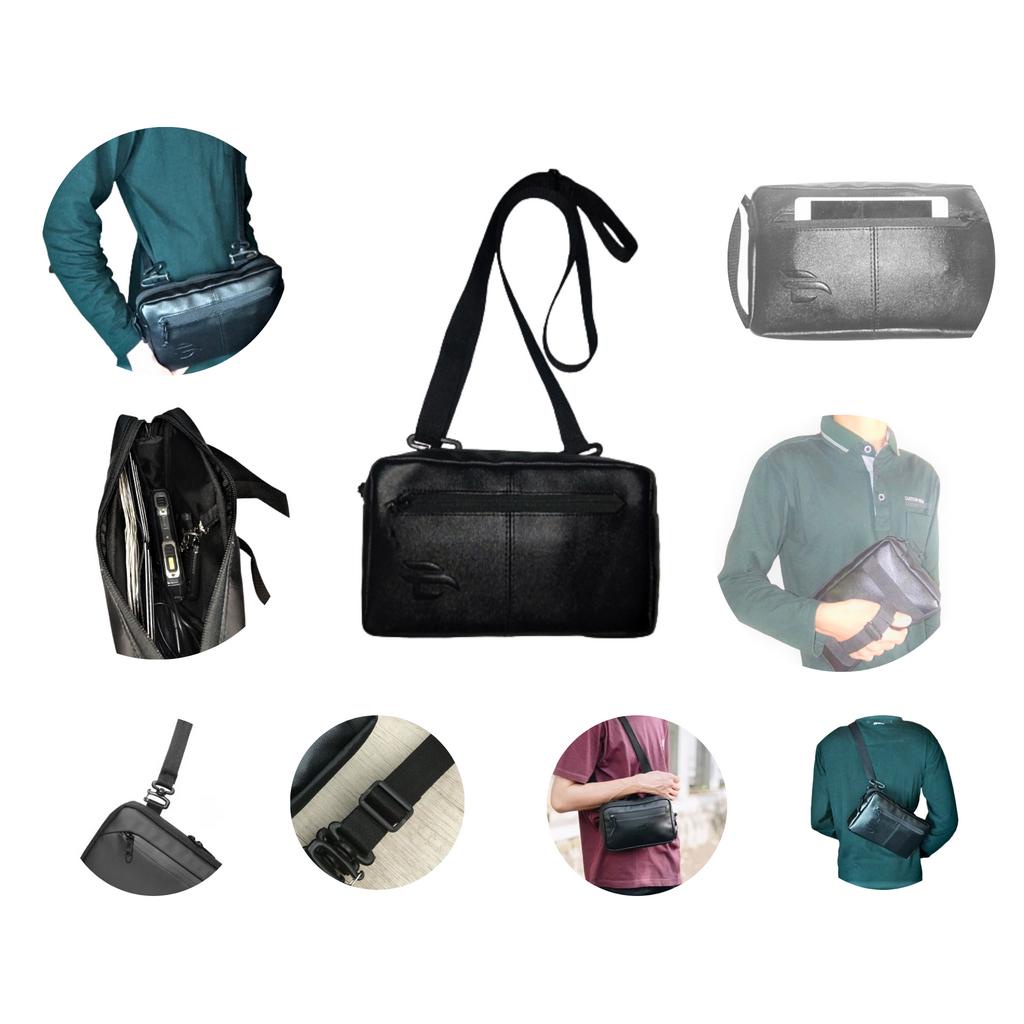 tas selempang tas bahu multifungsi handbag pria wanita kulit sintetis