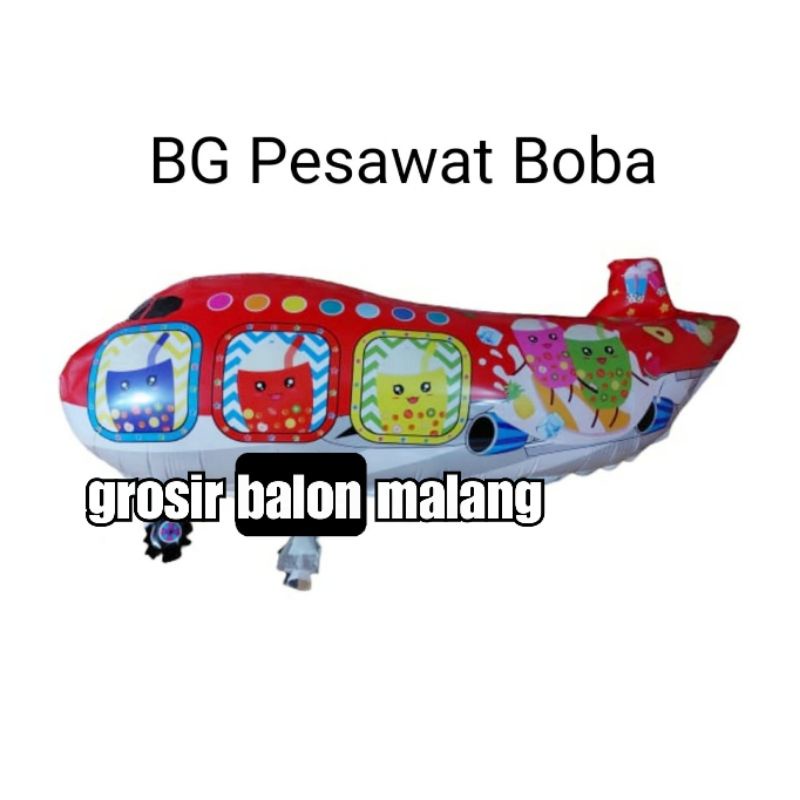 balon foil karakter PESAWAT boba