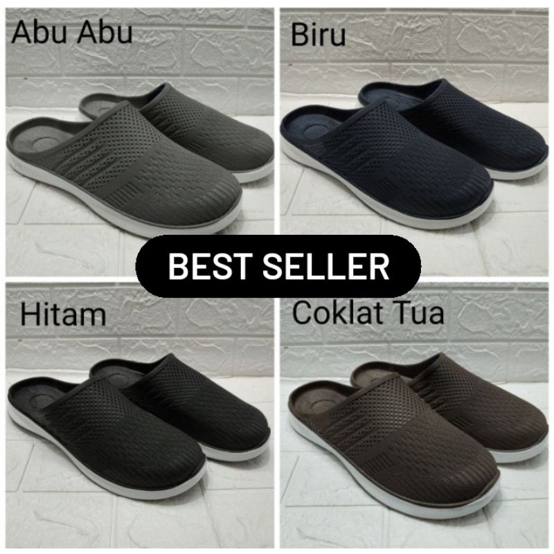 sepatu 37-45 sandal selop karet pria yumeida gt 9117L