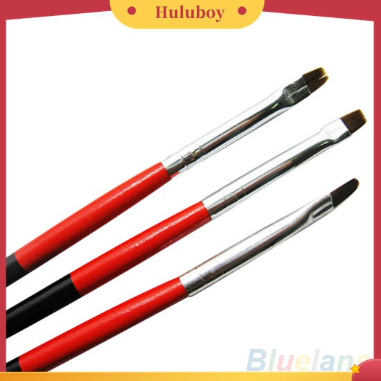 Huluboy Huluboy♡ 3pcs / Set Pen Brush Untuk Melukis Kutek Gel UV Akrilik DIY