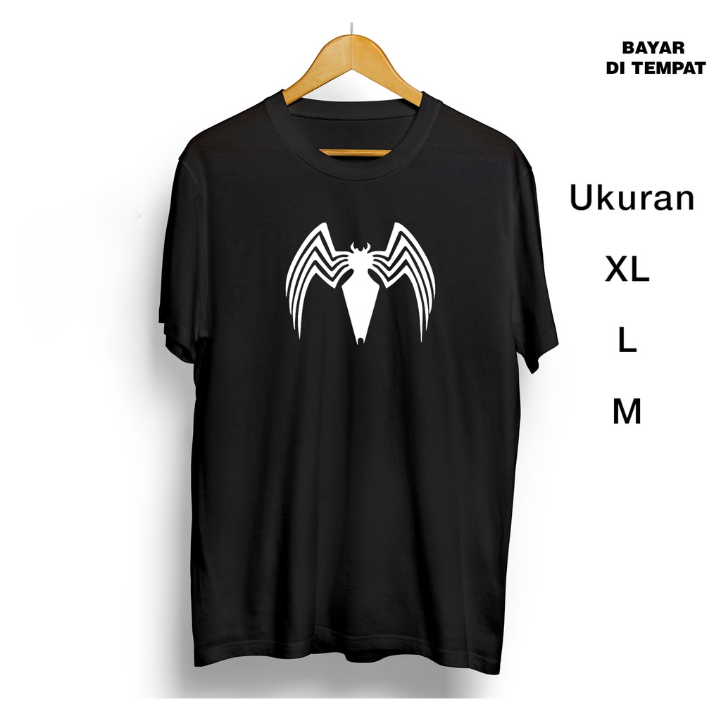 Kaos venom / logo spiderman dark / marvel keren / atasan hero / baju distro sablon kekinian / cowok