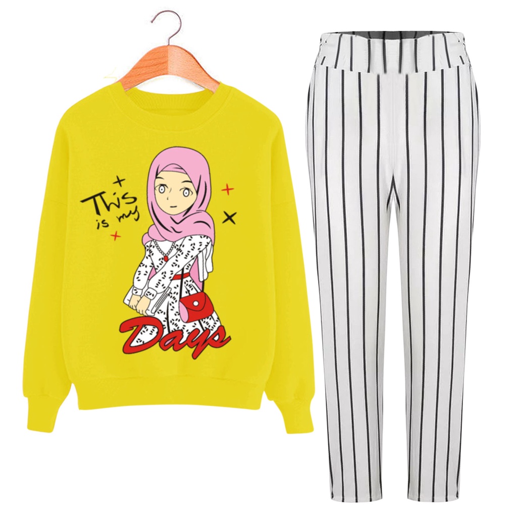 BESS - Baju Setelan Wanita Murah / Setelan Sweater + Celana Jogger - HIJAB DAY