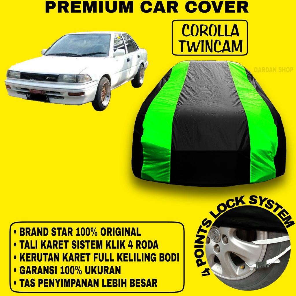 Body Cover COROLLA TWINCAM Sarung Strip HIJAU Penutup Pelindung Bodi Mobil Corolla Twincam PREMIUM