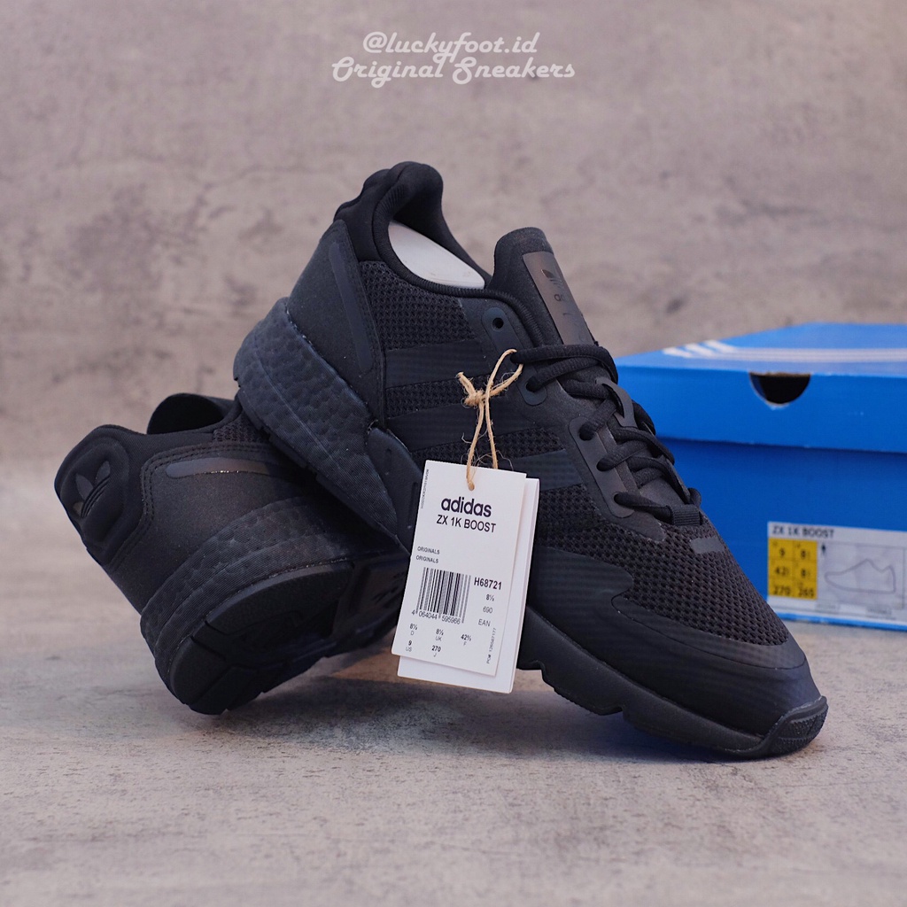 Adidas ZX 1K Boost Triple Black H68721 BNIB