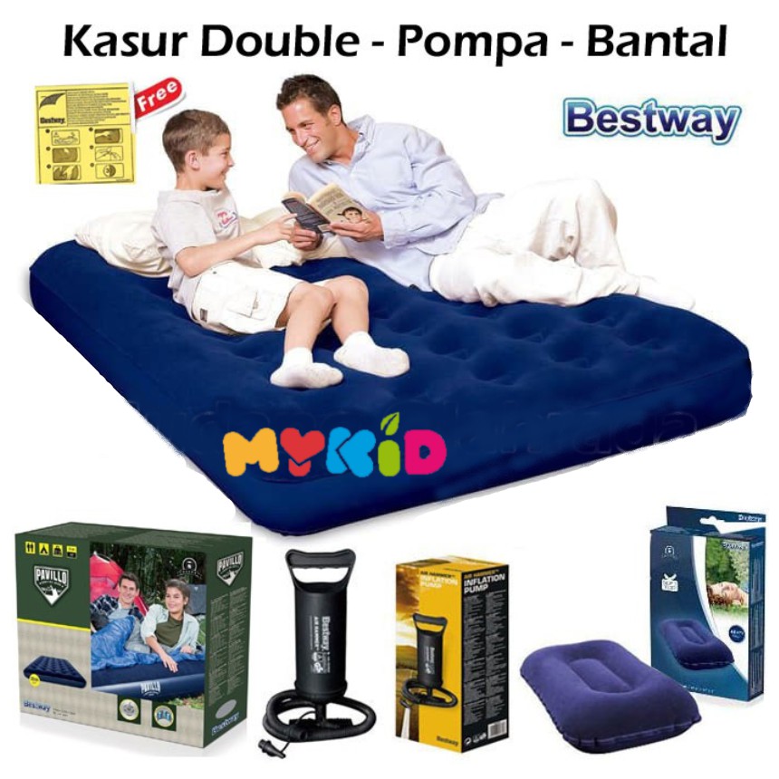 Bestway 67002 Kasur Angin Double Biru [191cm X 137cm] / Air Bed Double ...