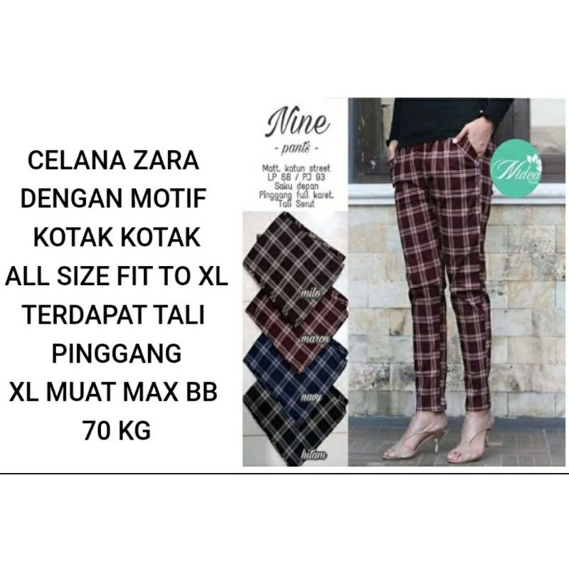 CELANA LUNA KOTAK KOTAK / CELAN ZARA STIK BALIK