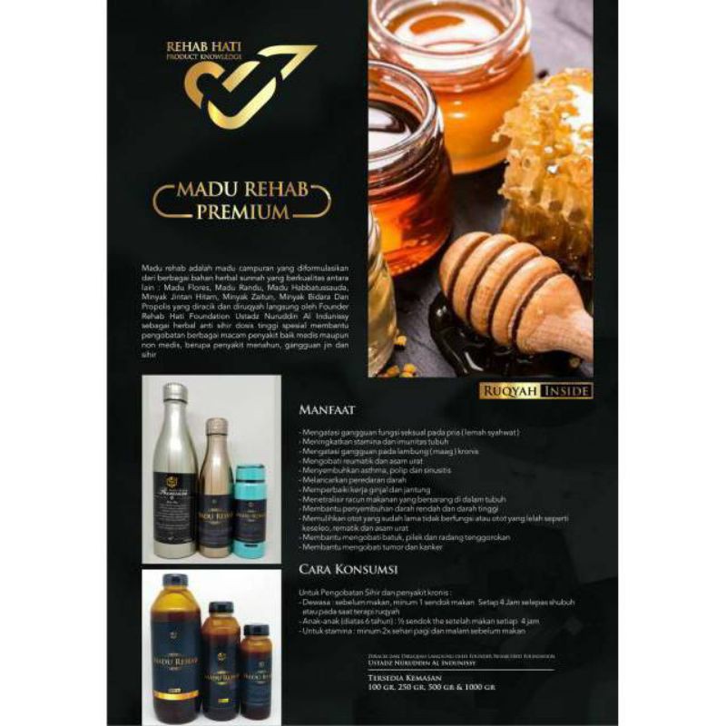 

REHAB HATI" - MADU REHAB HATI / RUQYAH SYARIYYAH [½/500 GRAM].