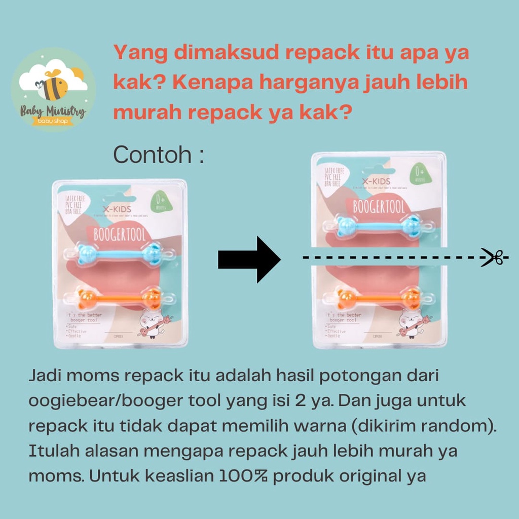 OOGIEBEAR / BOOGER TOOL  - Pembersih Hidung dan Telinga Bayi / oogie / Pembersih Telinga Bentuk / korek hidung bayi / korek telinga bayi/ BABY Ministry / babyministry / baby.ministry / x-kids better booger tool