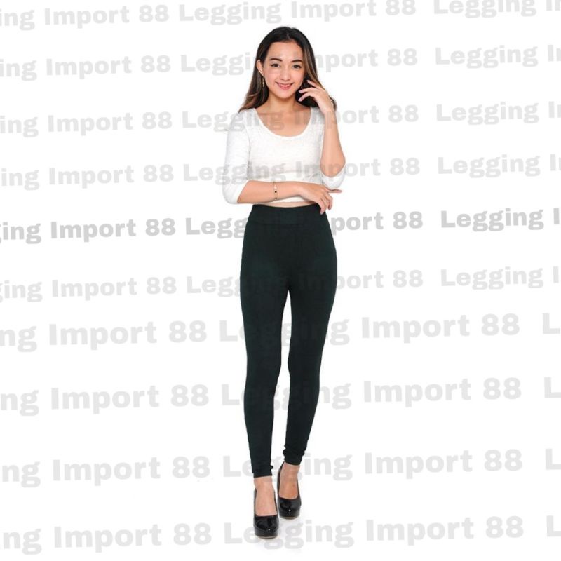 Celana Legging HW Import / Polos Panjang Highwaist / Fashion Wanita (901)-Hijau