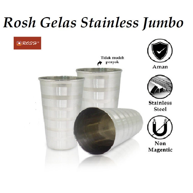 Gelas Stainless 403 Rosh Gelas Jumbo 530 Ml Stainless Steel Glass