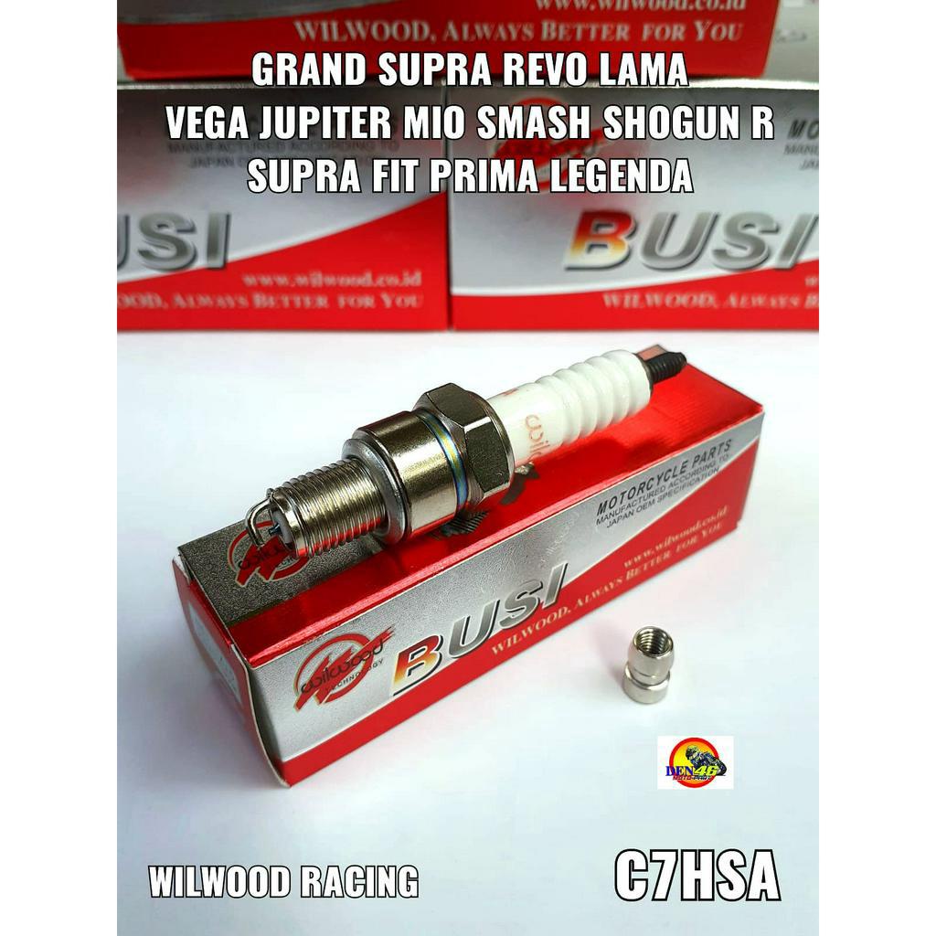 Busi C7HSA [ WILWOOD ] drat Pendek - Busi Motor SUPRA / GRAND / MIO / REVO LAMA / SUPRA FIT / JUPITE