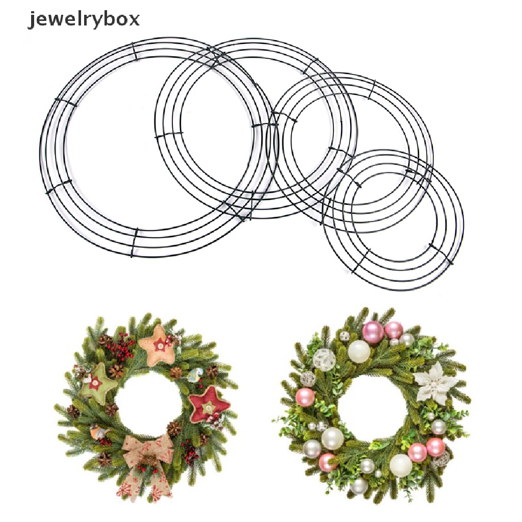 (jewelrybox) Frame / Bingkai / Hoop Bulat Gantung Dinding DIY Untuk Dekorasi Natal / Pernikahan