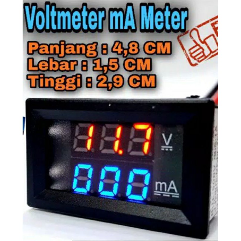 Dual Volt Amp Meter Digital Mili Ampere Meter Voltmeter / Voltmeter mA murah