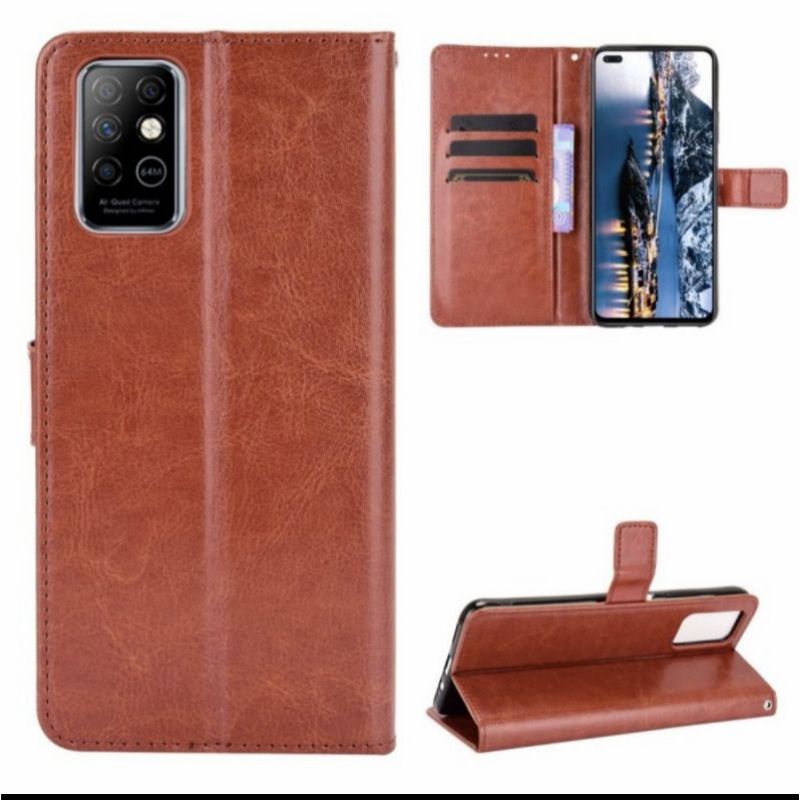 infinix smart 5/Note 8/Hote 10 Pro Nfc/Hote 10 play/Note 10 Case Flip Cover Dompet Bahan kulit