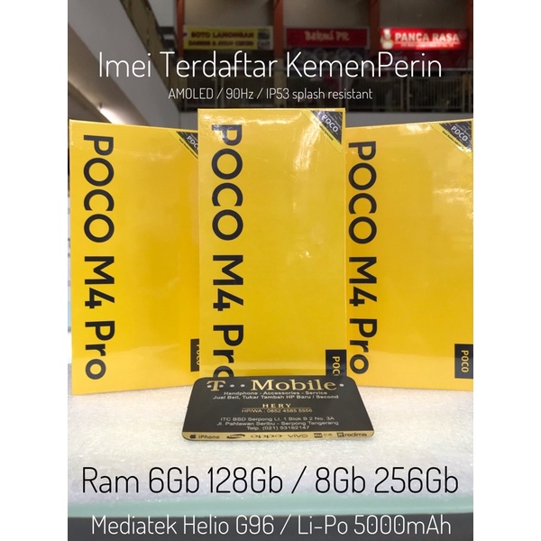 XIAOMI POCO M4 PRO RAM 6GB 128GB / 8GB 256GB - YELLOW - HELIO G96 - AMOLED - 5000mAh - RESMI