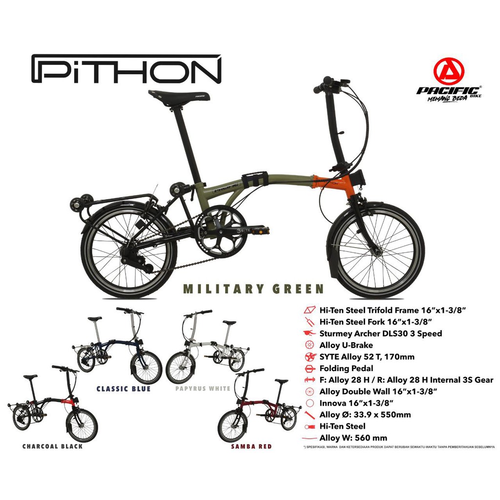 pacific python folding bike