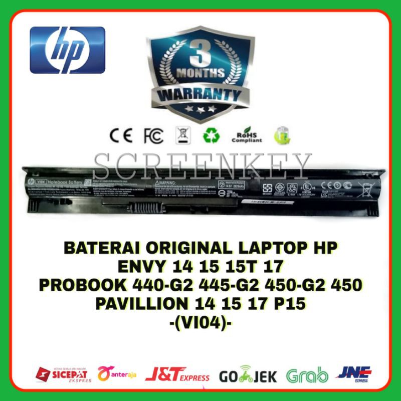 Baterai Batre Laptop HP ProBook 440-G2 445-G2 450-G2 V104 Envy 14 15 17 P15 VI04 HSTNN-LB6K