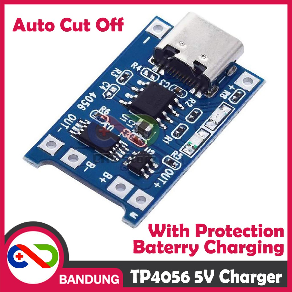 TP4056 + BMS 5V USB TYPE-C 1A LITHIUM BATTERY CHARGING + PROTECTION MODULE