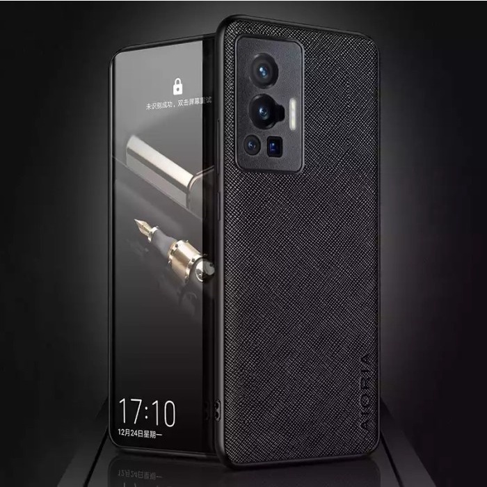 Original Case Vivo X70 Pro X70Pro Casing Cover Cross Pattern Canvas Slim Persisi