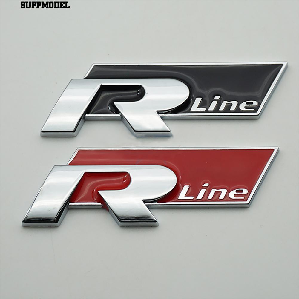 ⏲Gaya Stiker Mobil-Styling Auto Logam 3D R Rline Sticker Decor Logo Emblem Badge untuk VW