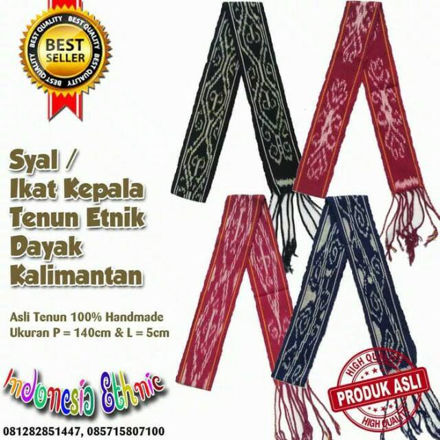 SYAL IKAT KEPALA TENUN ETNIK DAYAK KALIMANTAN MULTIFUNGSI
