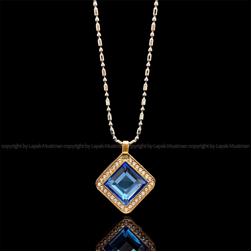 [Bayar di Tempat] Kesehatan Quantum Pendant Pria Wanita Aquamarine