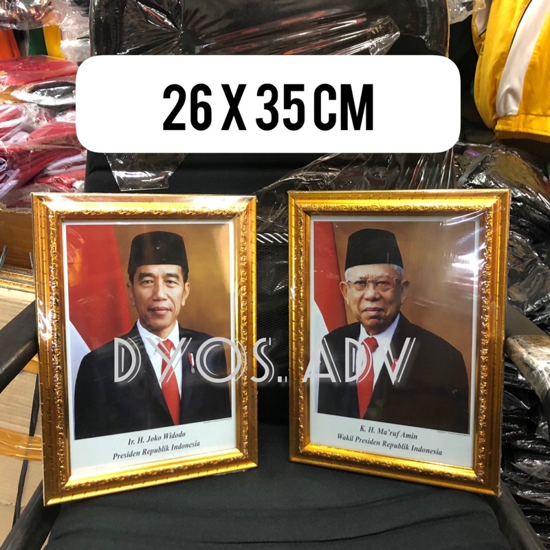 Satu Set bingkai foto presiden wakil dan garuda pancasila (frame &amp; garuda pancasila)