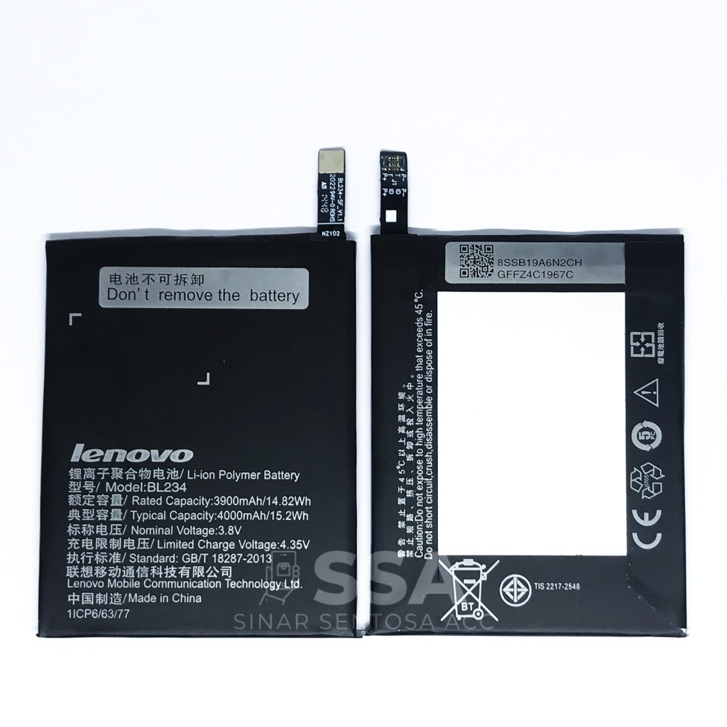 Baterai Original Lenovo BL234 Vibe P1M A5000 P70T P70 P90 P70A P1MA40 BL 234 BL-234 OEM Batre Batrai