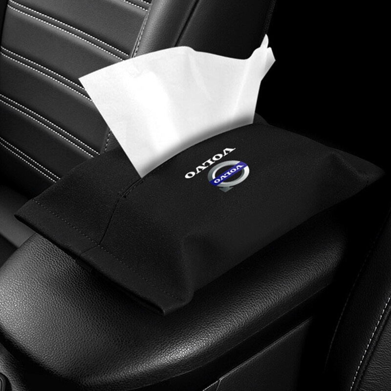 1PC for Volvo V70 V70xc S40 XC90 S60 S60L S70 S80 XC60 V40 V50 XC70 XC80 Car Tissue Bag Paper Extraction Seat Hanging Tissue Box Creative Armrest Box Interior