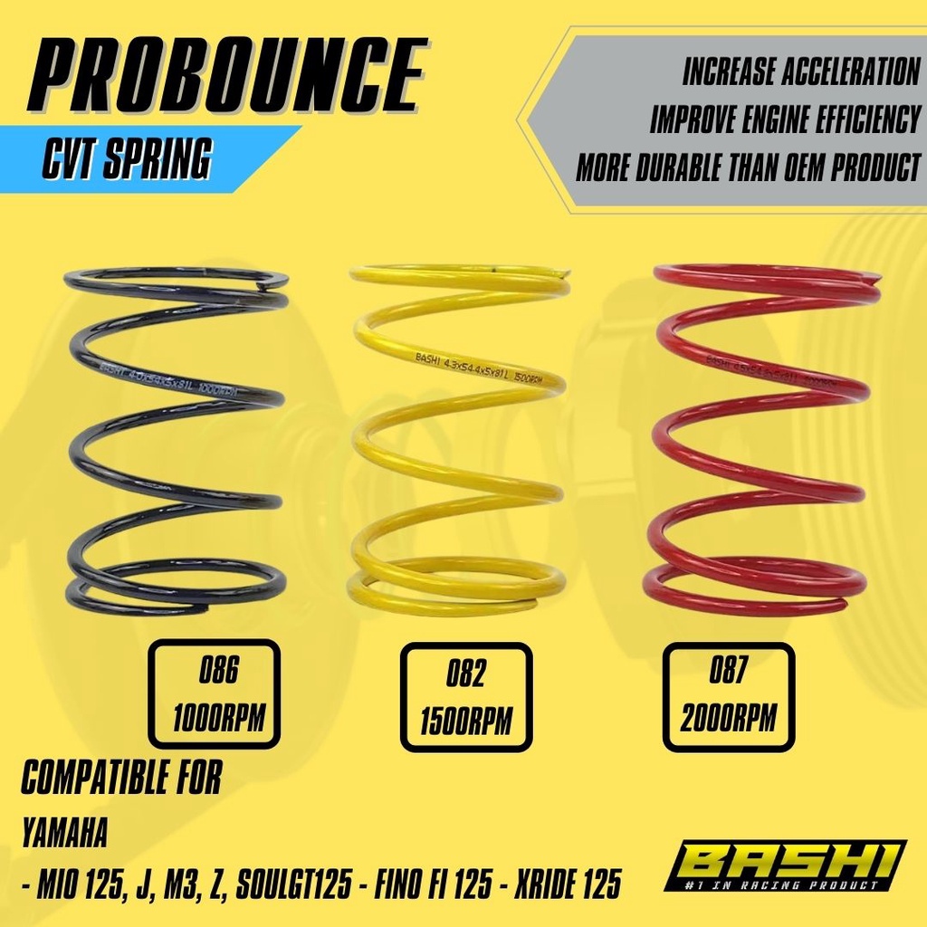 PER CVT RACING BASHI PROBOUNCE CVT SPRING MIO 125 M3 SOUL GT FINO XRIDE 1000/1500/2000 RPM motor