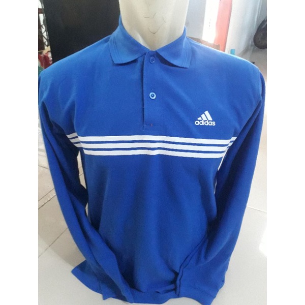 Ready stok kaos polo kaos kerah pria Adidas long sleeve