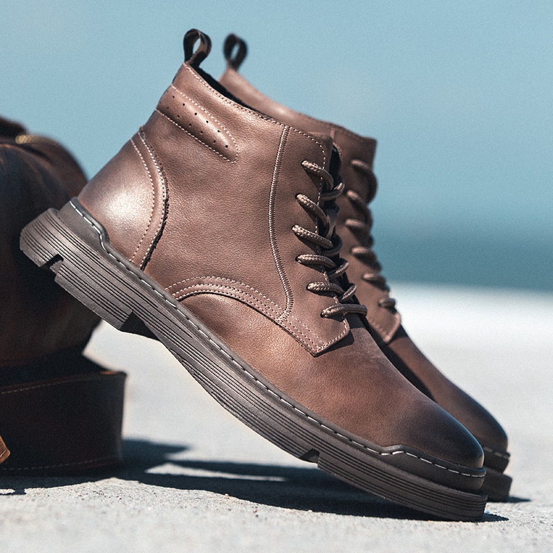 Sepatu Pria Boot Martin Dr. Martens Plus Beludru Kulit Asli Tinggi Kerja Warwolf Inggris