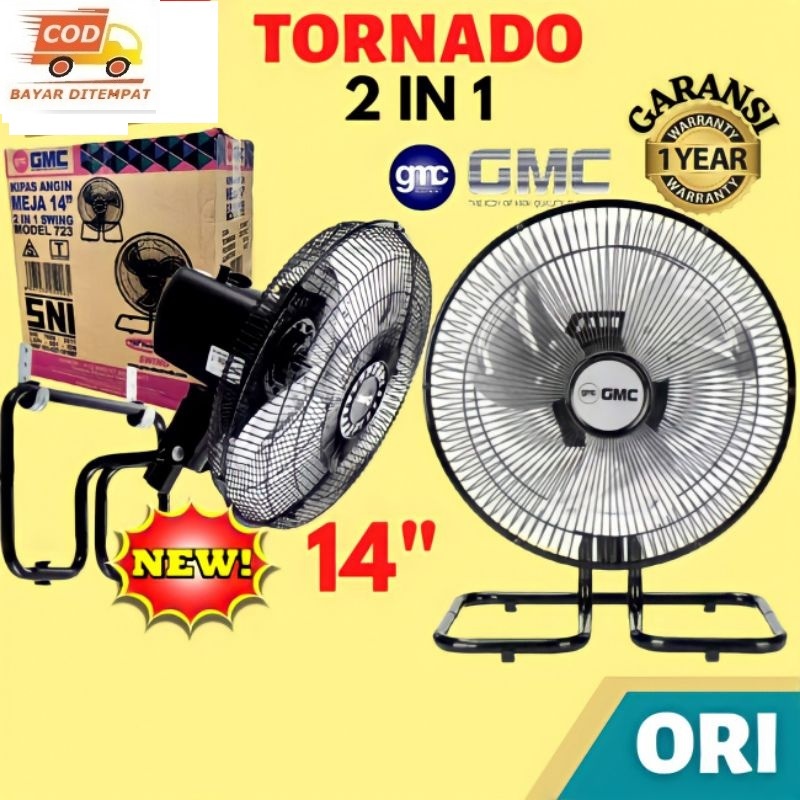 Kipas Angin Tornado Besi 2 in GMC 713 / 14 INCHI Meja Dan Dinding