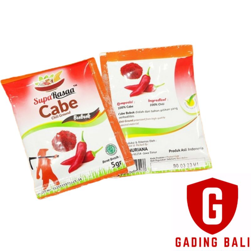 

Bumbu cabe bubuk sachet suparasa 1 pack kemasan 5gr