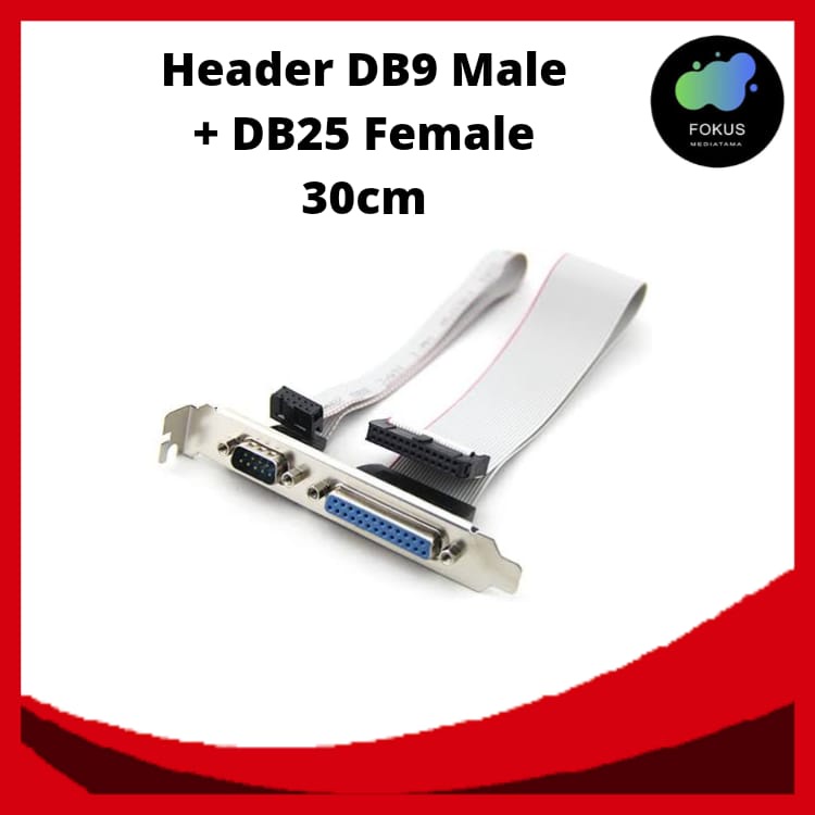 Header DB9 Male + DB25 Female 30cm KODE 14514