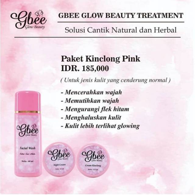 GBEE GLOW BEAUTY - PAKET KINCLONG PINK - GBEE GLOW BEAUTY TREATMENT - PROMO