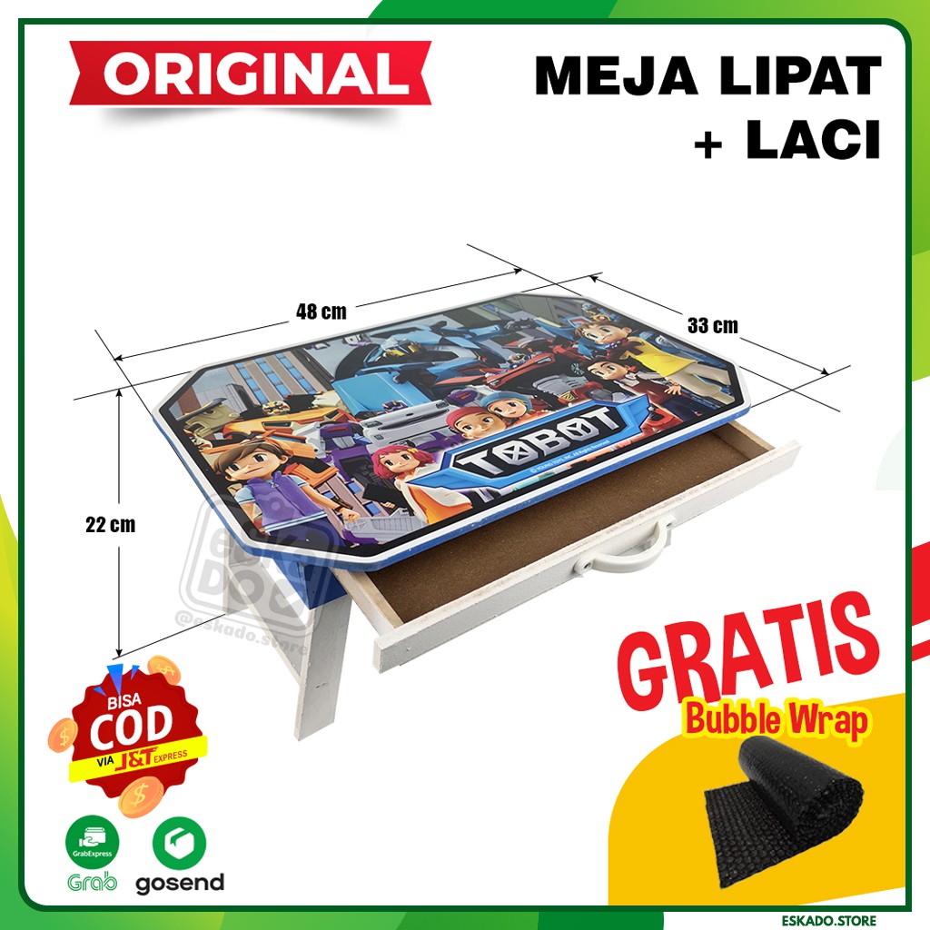 Meja Belajar Lipat dengan Laci