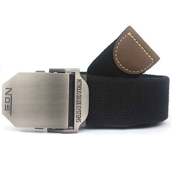 Ikat Pinggang Pria Canvas NOS Style OMHASHBK Men Belt - Black